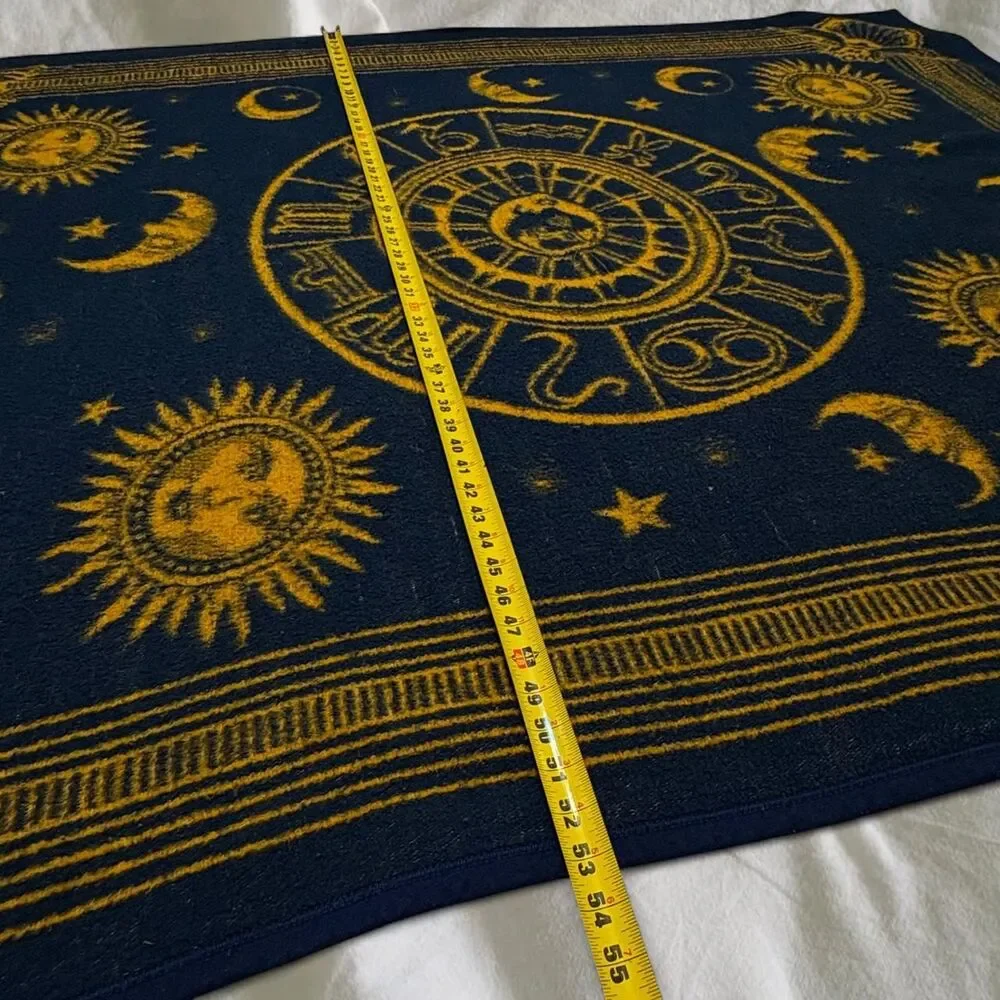 Vintage Whimsigoth Zodiac Sun Moon Stars Reversible BIEDERLACK Celestial Blanket